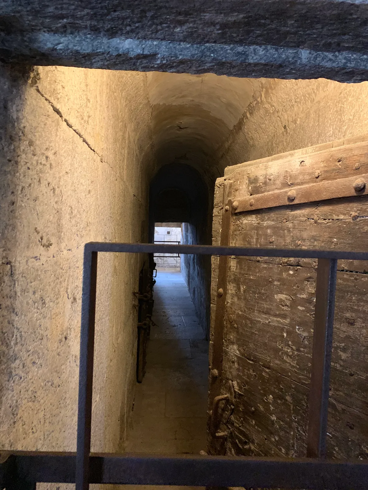 A stone corridor with steps in the New Prisons beside the Doge's Palace
