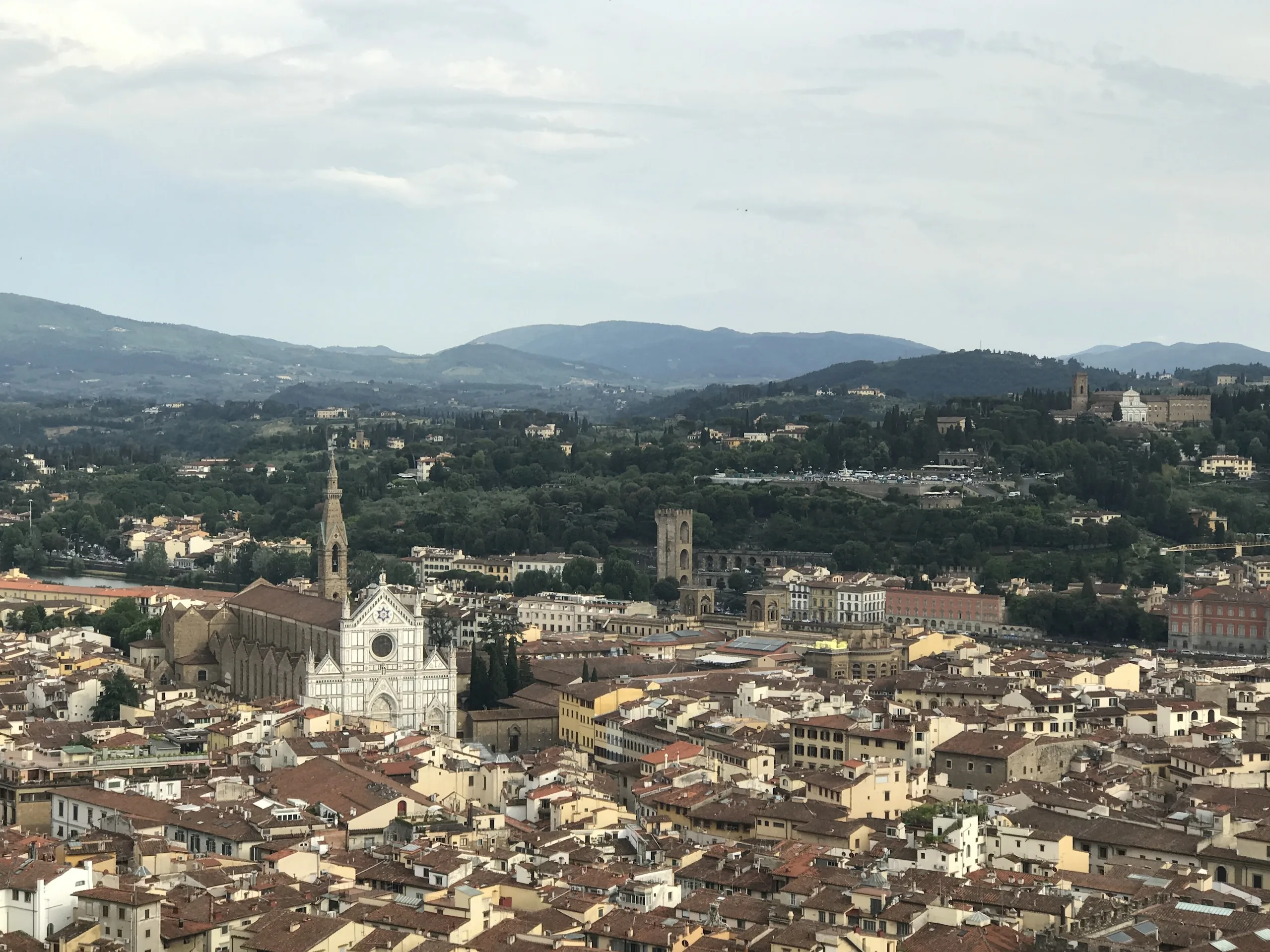 Florence spread out to the Tuscan hills from the top of the dome
