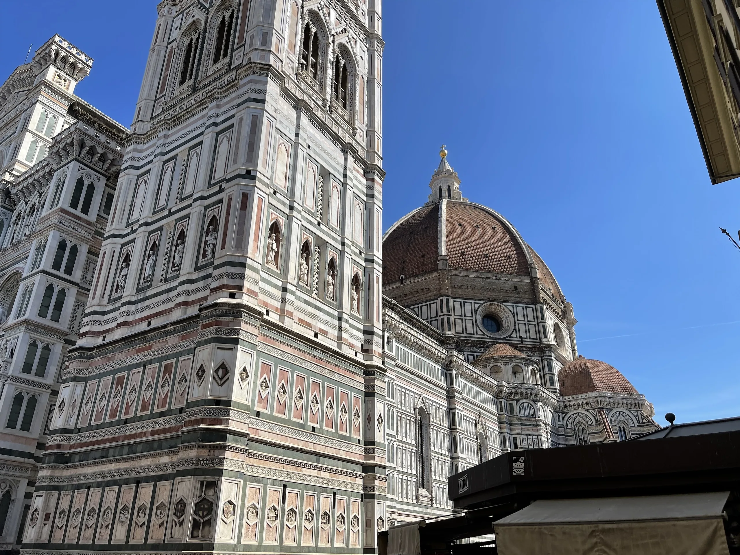 Brunelleschi's dome and Giotto's Campanile side by side above the cathedral