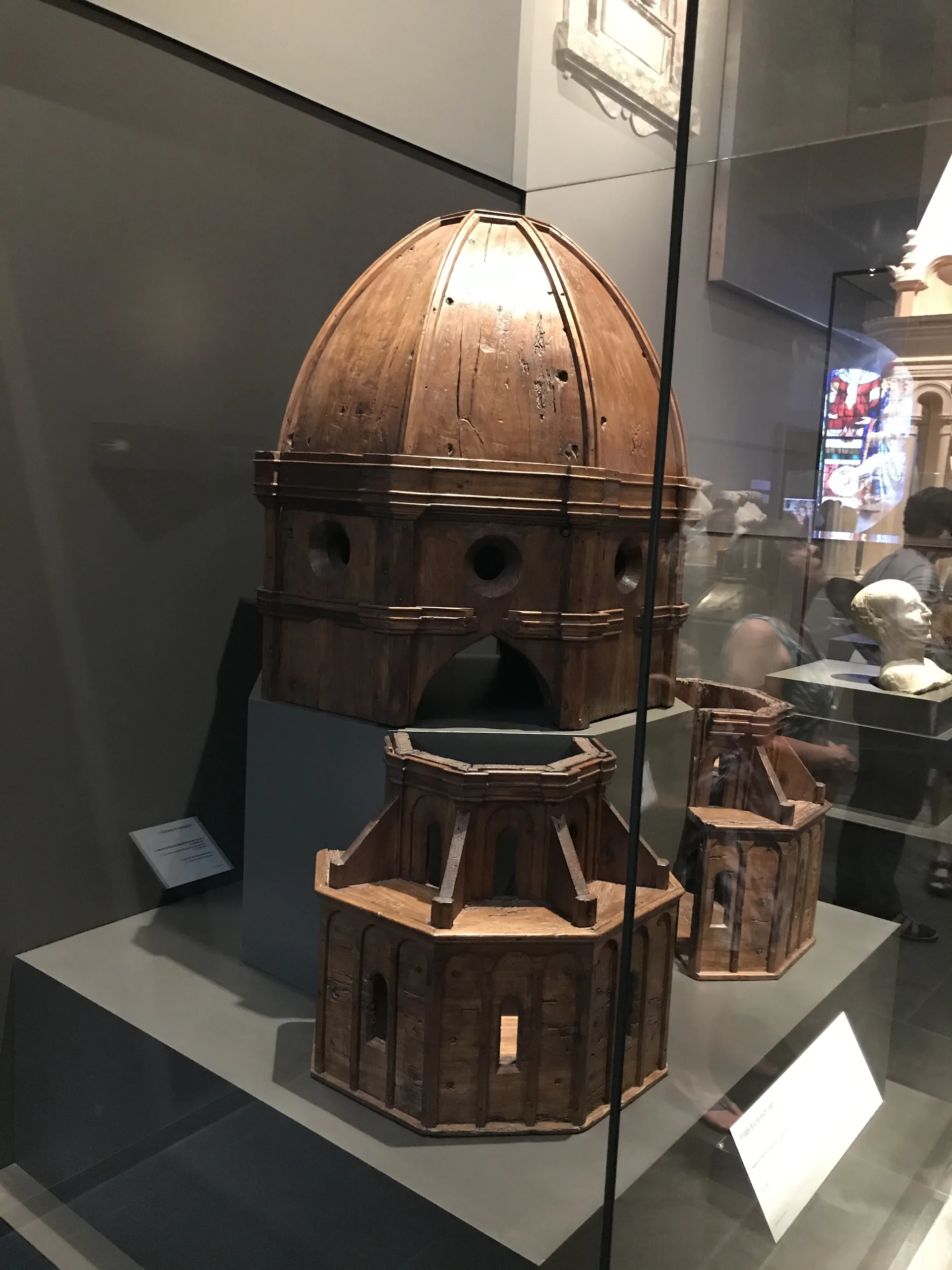 A wooden model of Brunelleschi's dome showing its double-shell construction