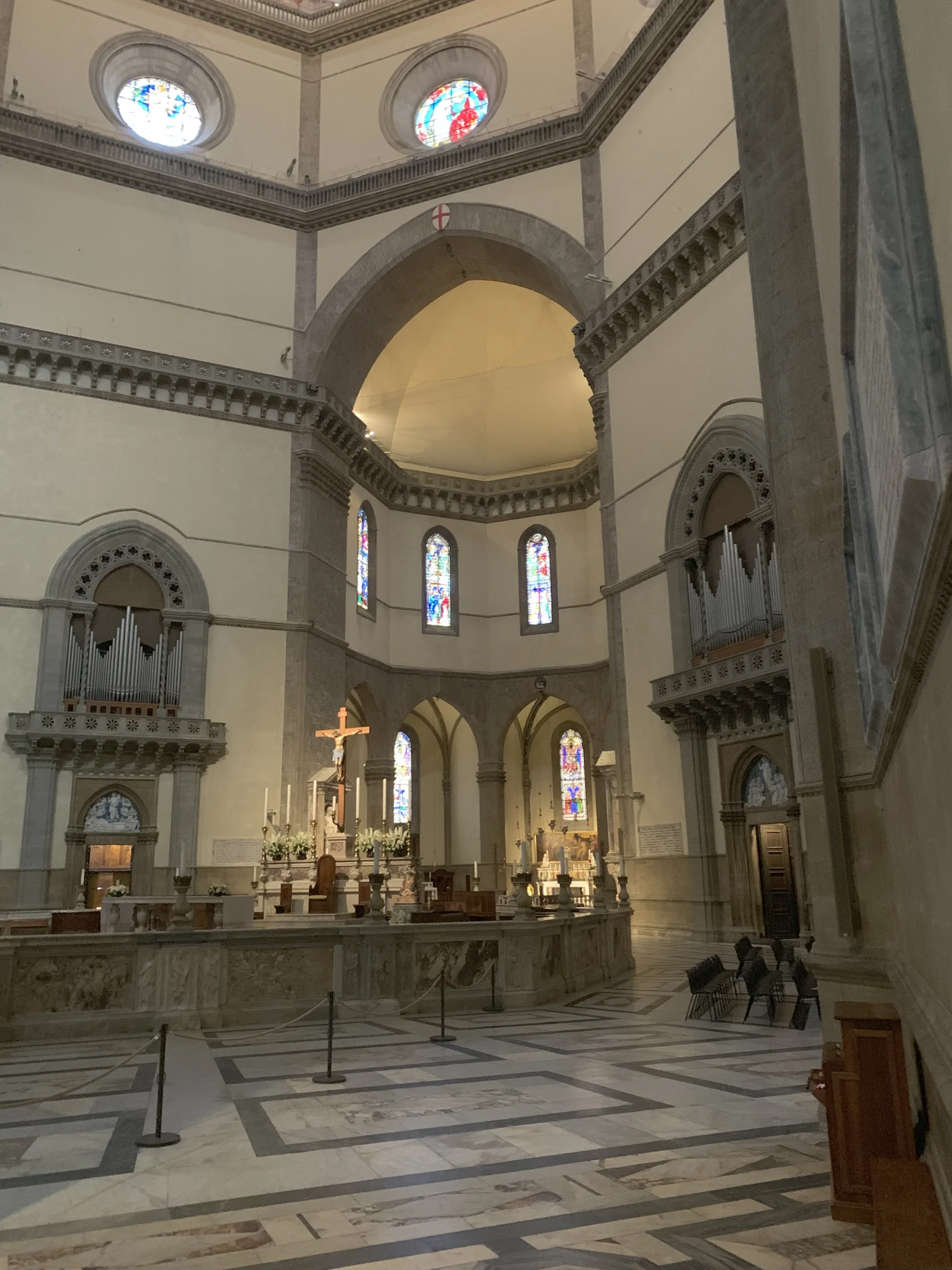 The high altar and the octagonal choir enclosure beneath the dome of Florence Cathedral