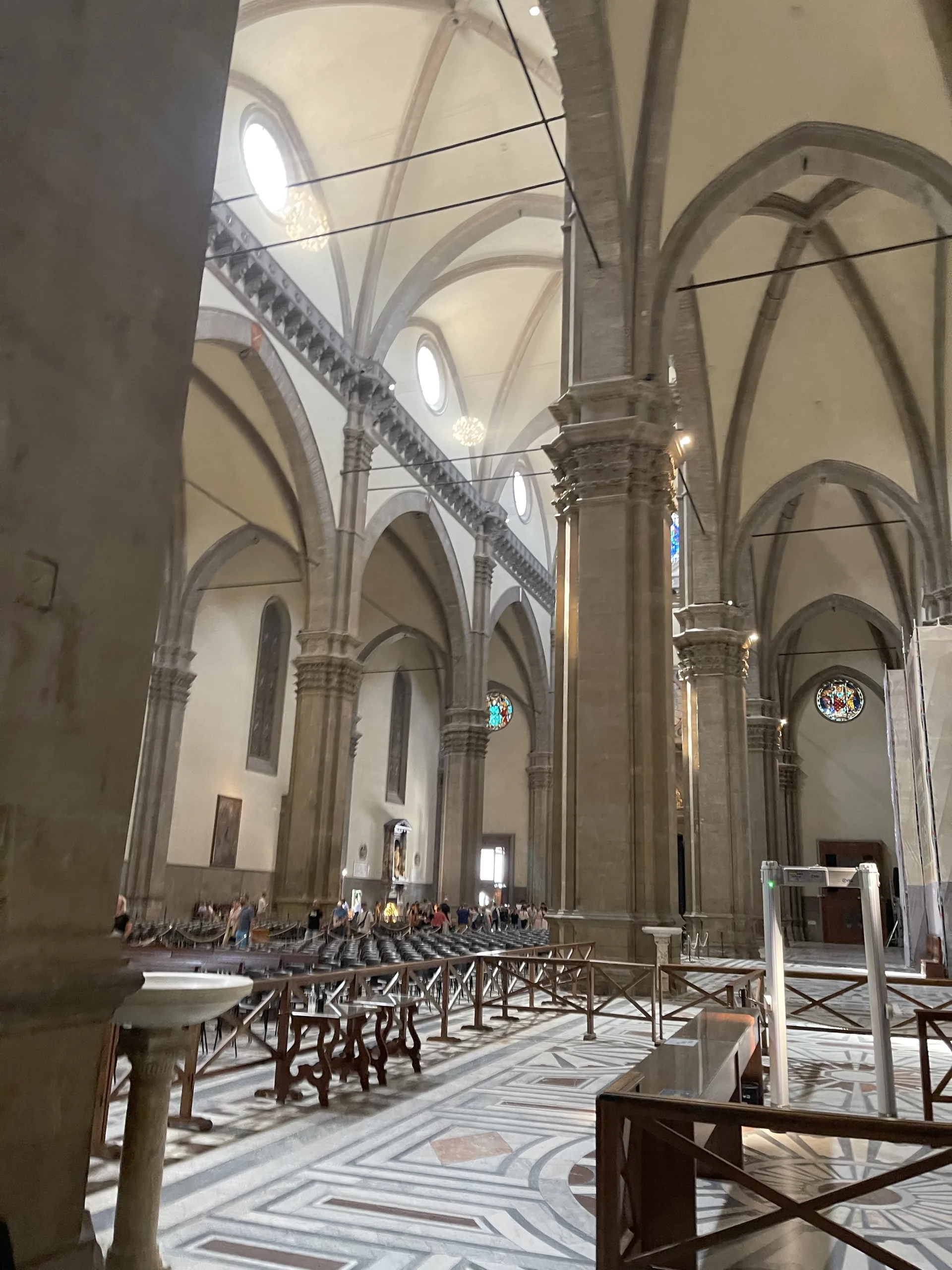 The nave of Florence Cathedral and its inlaid marble pavement