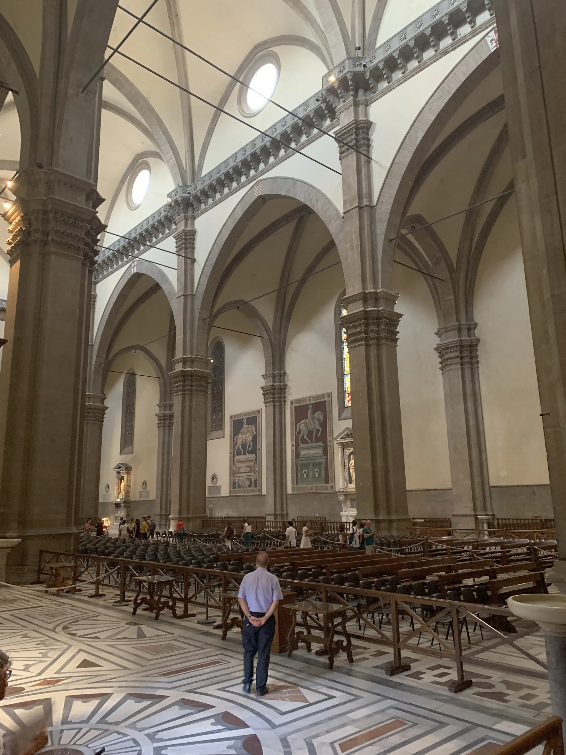 A side aisle of the cathedral, its arcade running toward the east end