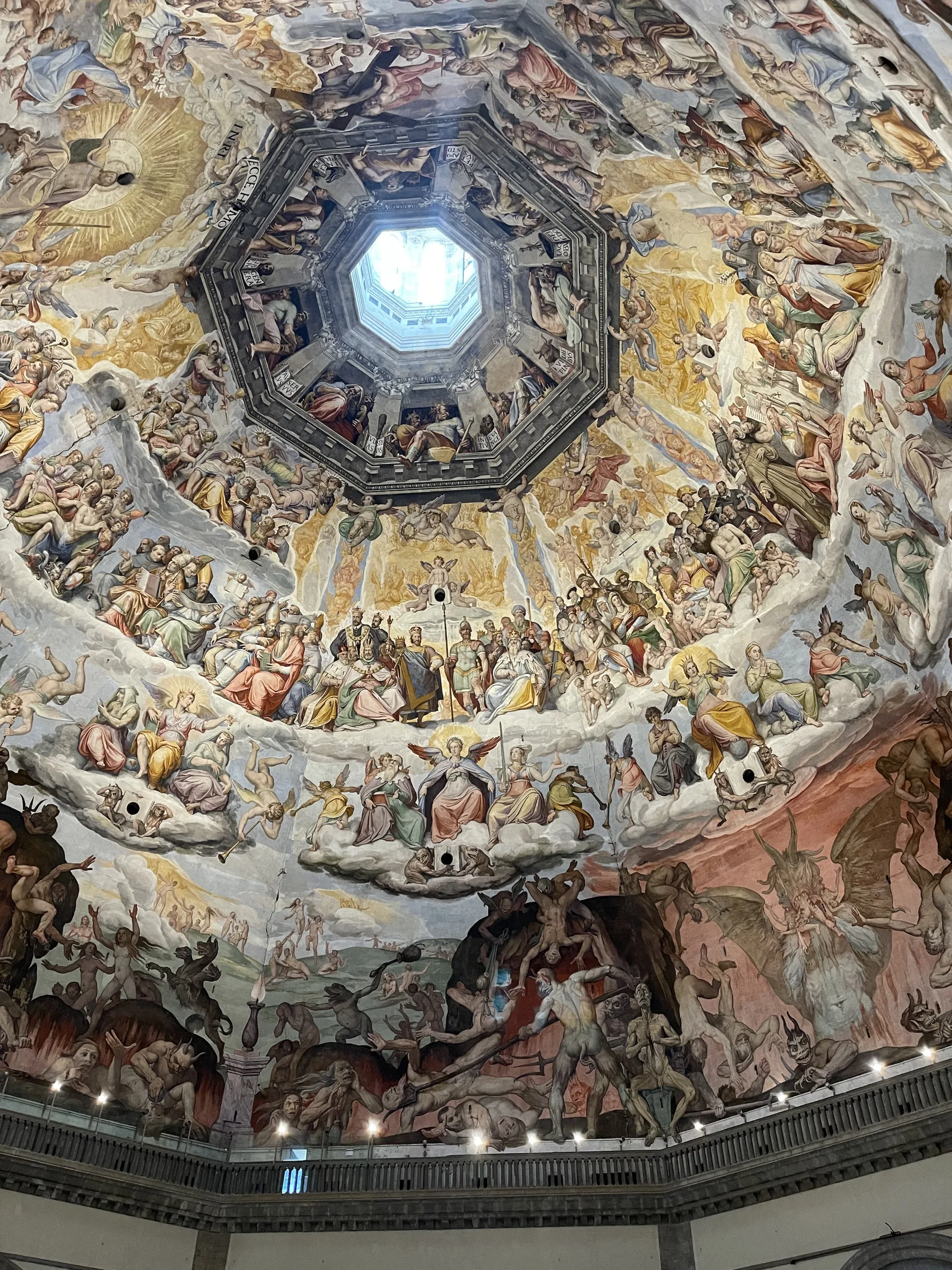 The Last Judgment fresco seen from the gallery that circles the base of the dome