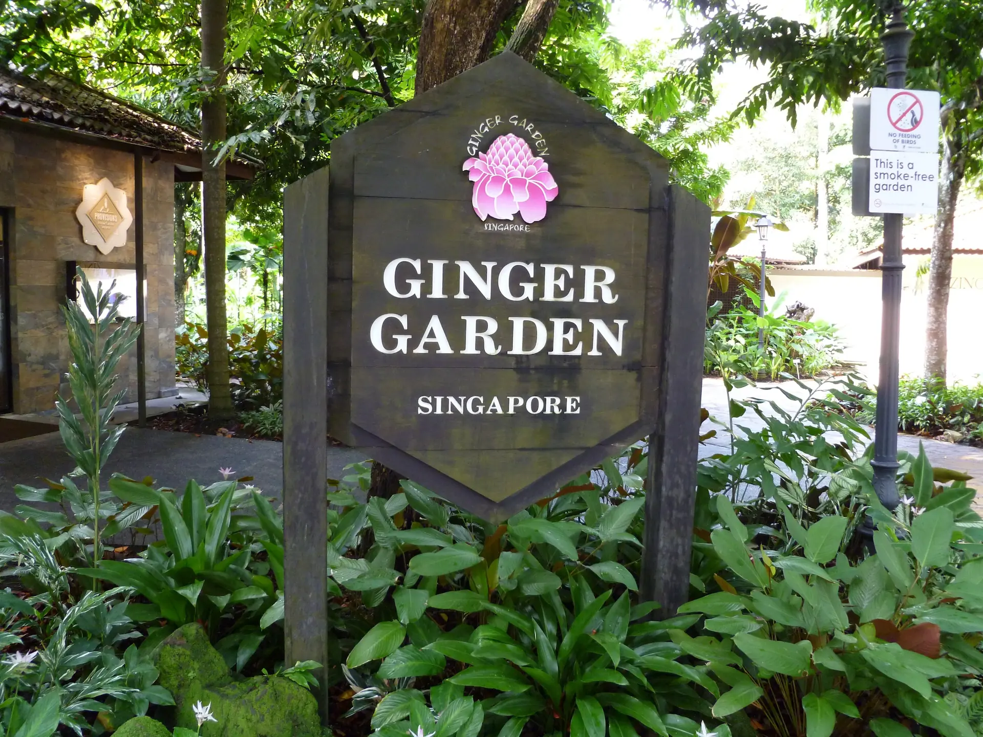 The Ginger Garden entrance sign in the Singapore Botanic Gardens