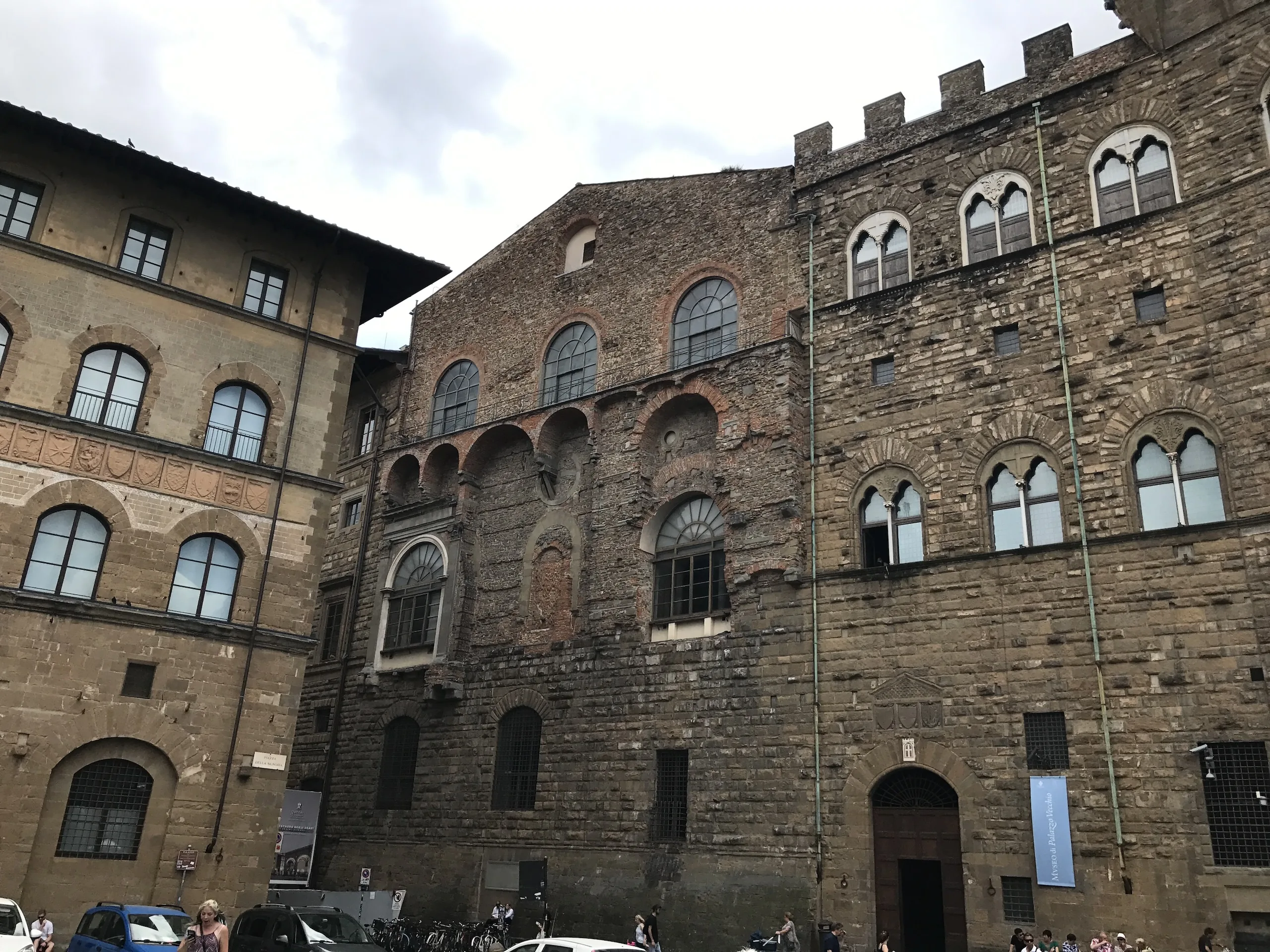 The palazzi lining Piazza della Signoria in rough Florentine stone