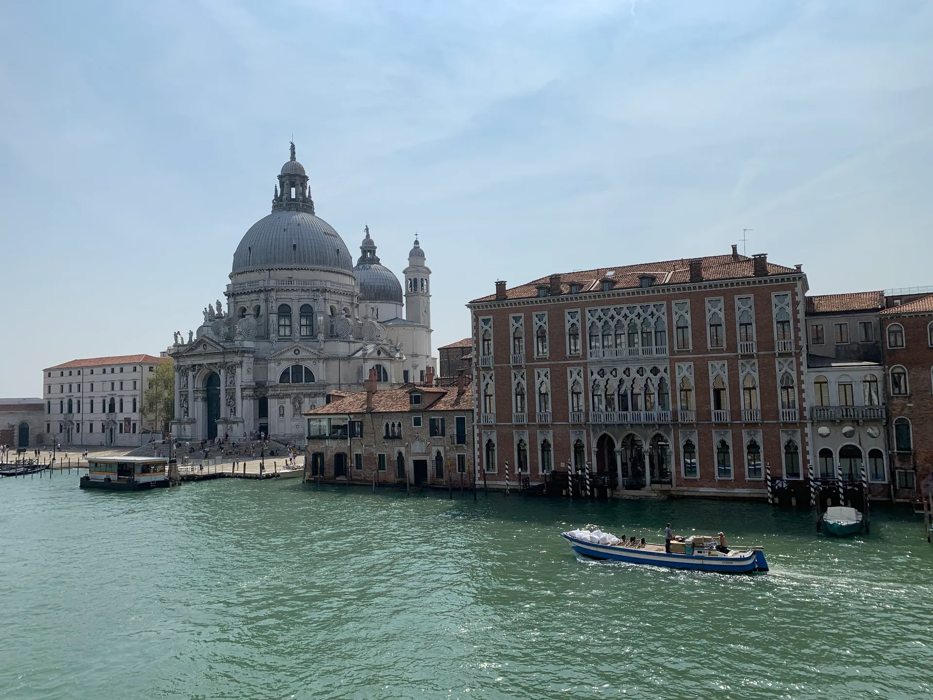 Santa Maria della Salute seen from a boat on the Grand Canal