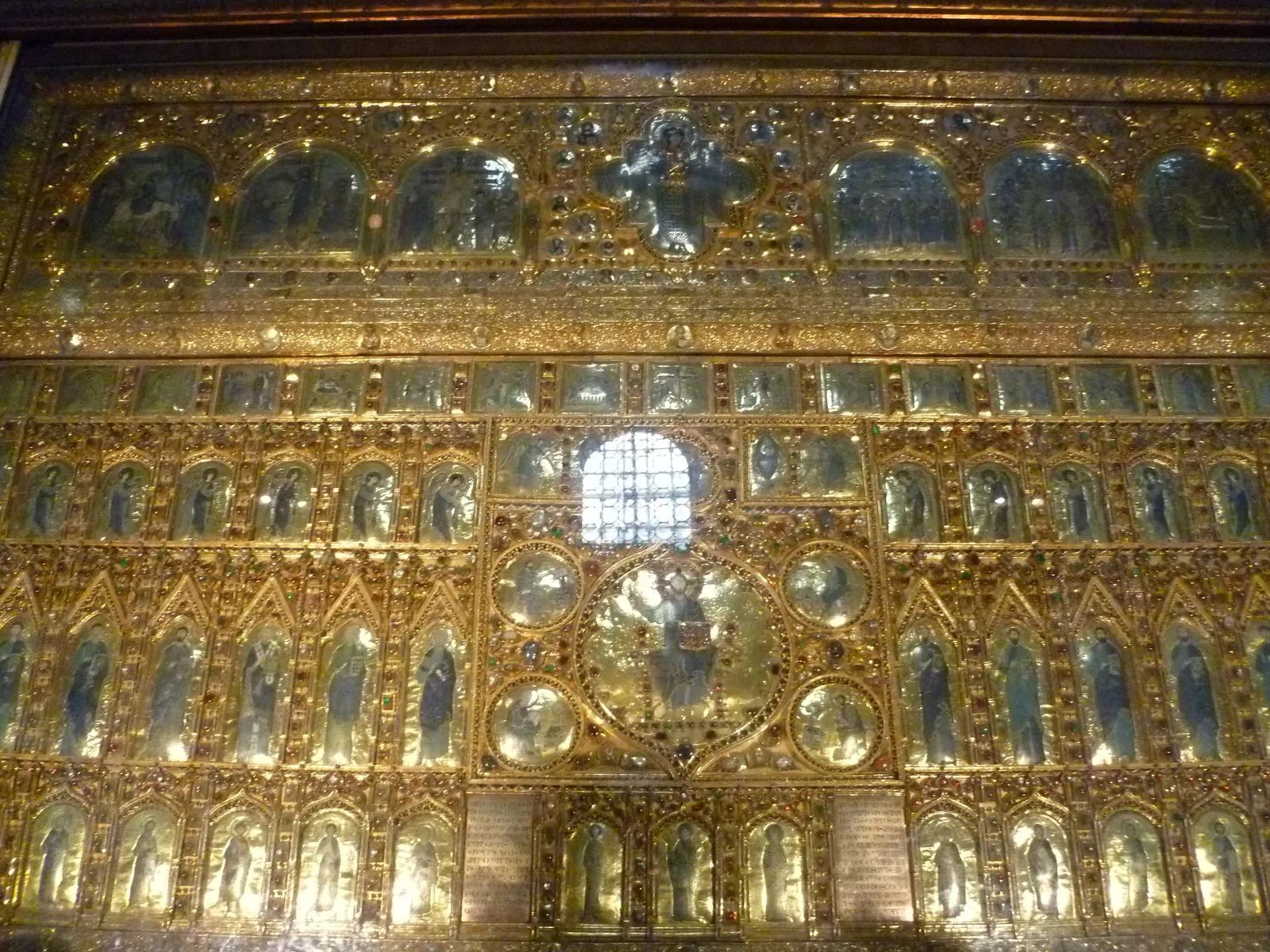 The Pala d'Oro golden altarpiece of St Mark's, panels of gold, enamel and gems