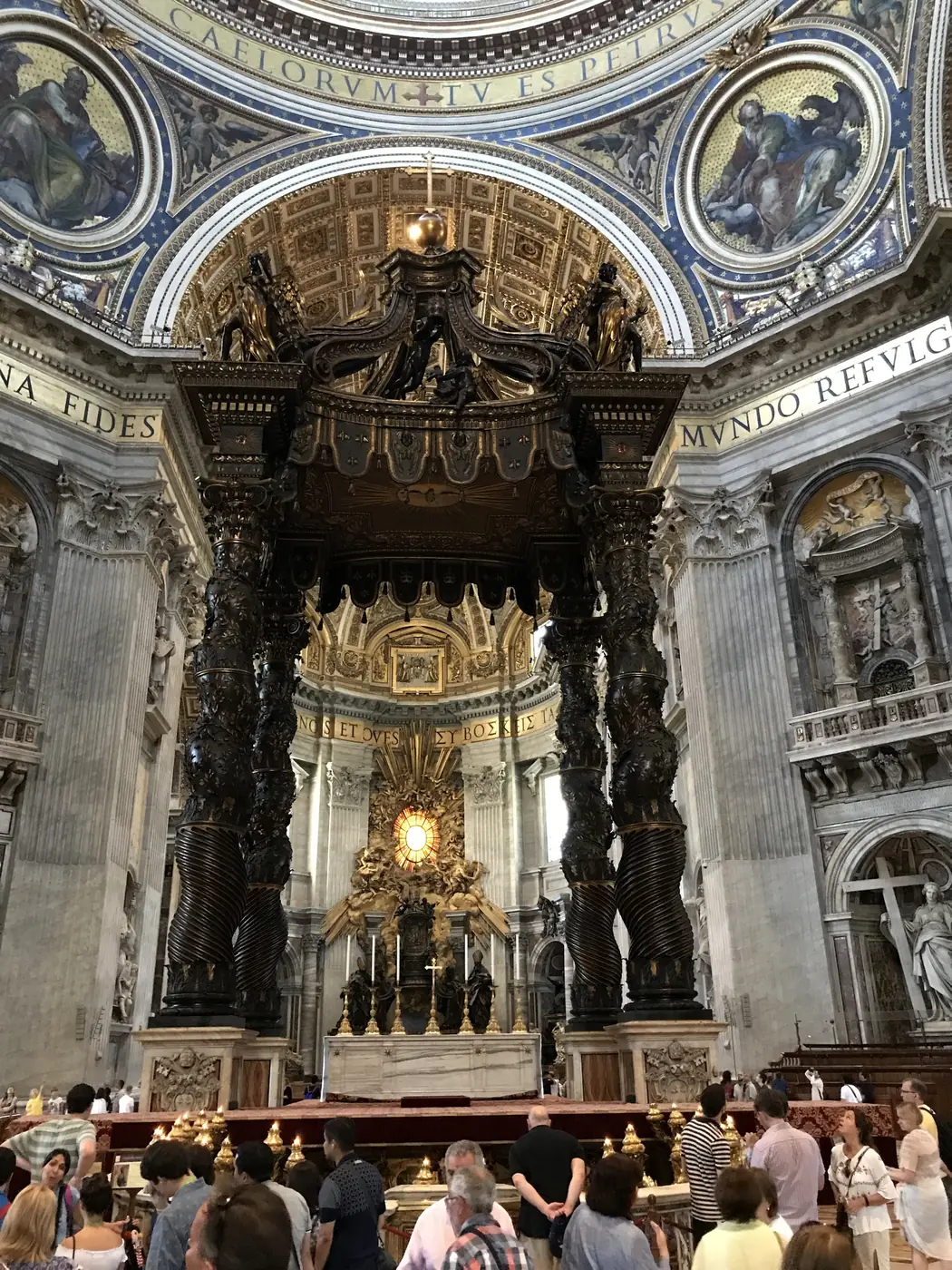 Bernini's twisted-column bronze baldachin over the papal altar of St. Peter's