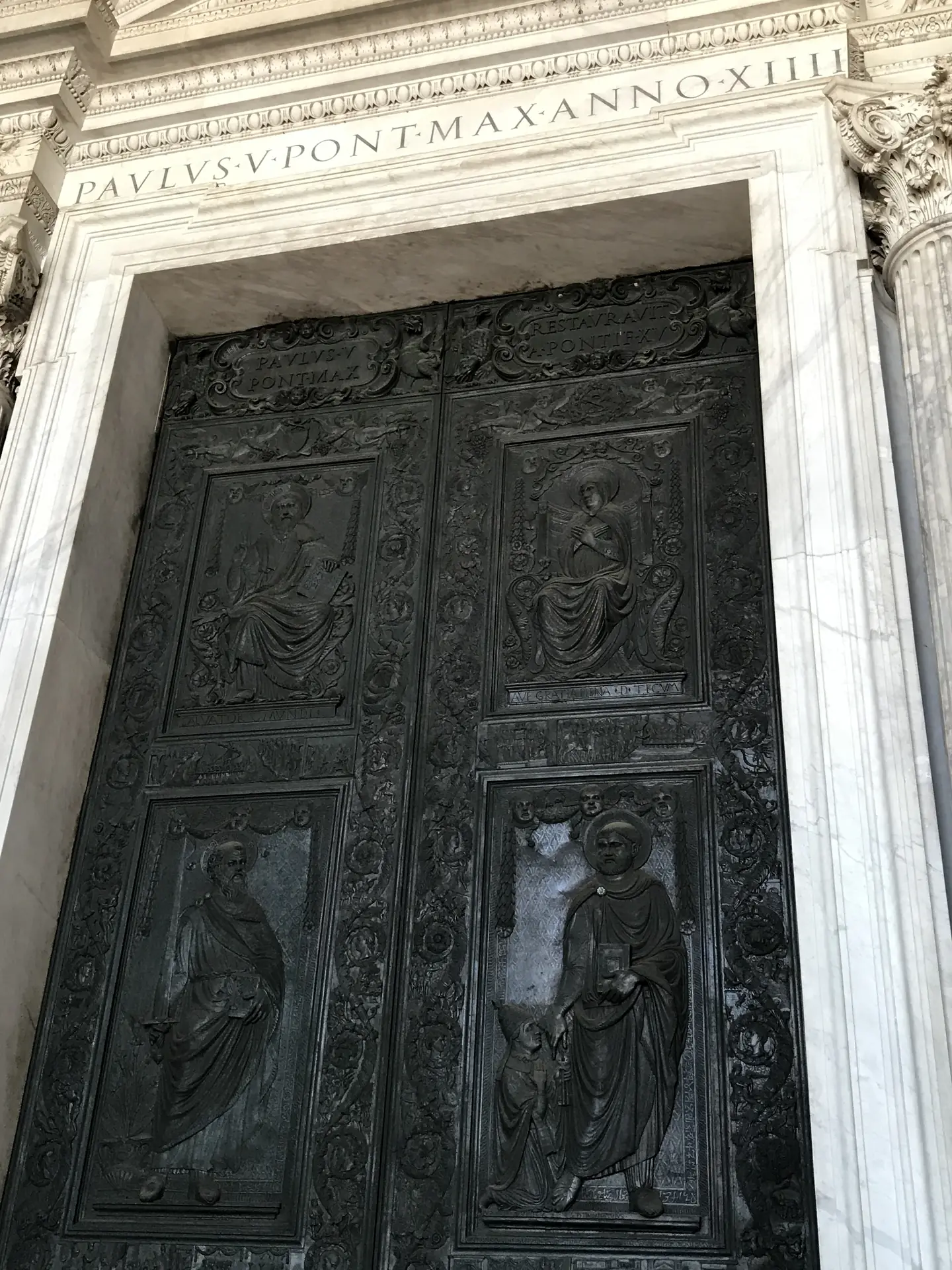 Filarete's fifteenth-century bronze central doors of St. Peter's Basilica