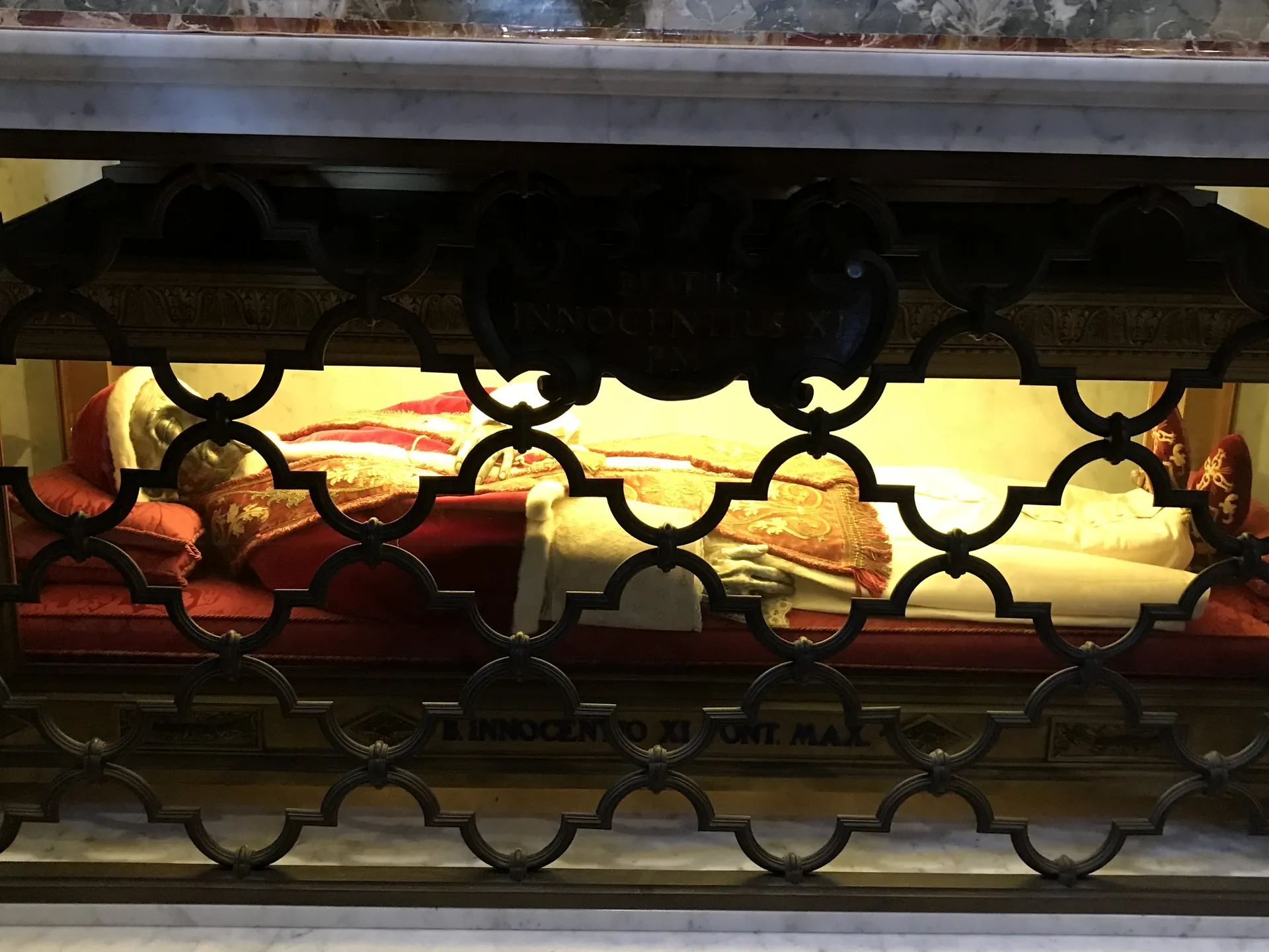 The glass tomb of St. John XXIII beneath the Altar of St. Jerome, St. Peter's
