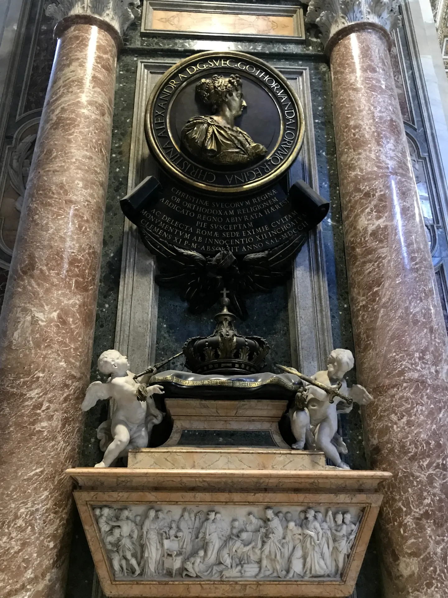 The monument to Queen Christina of Sweden in St. Peter's Basilica