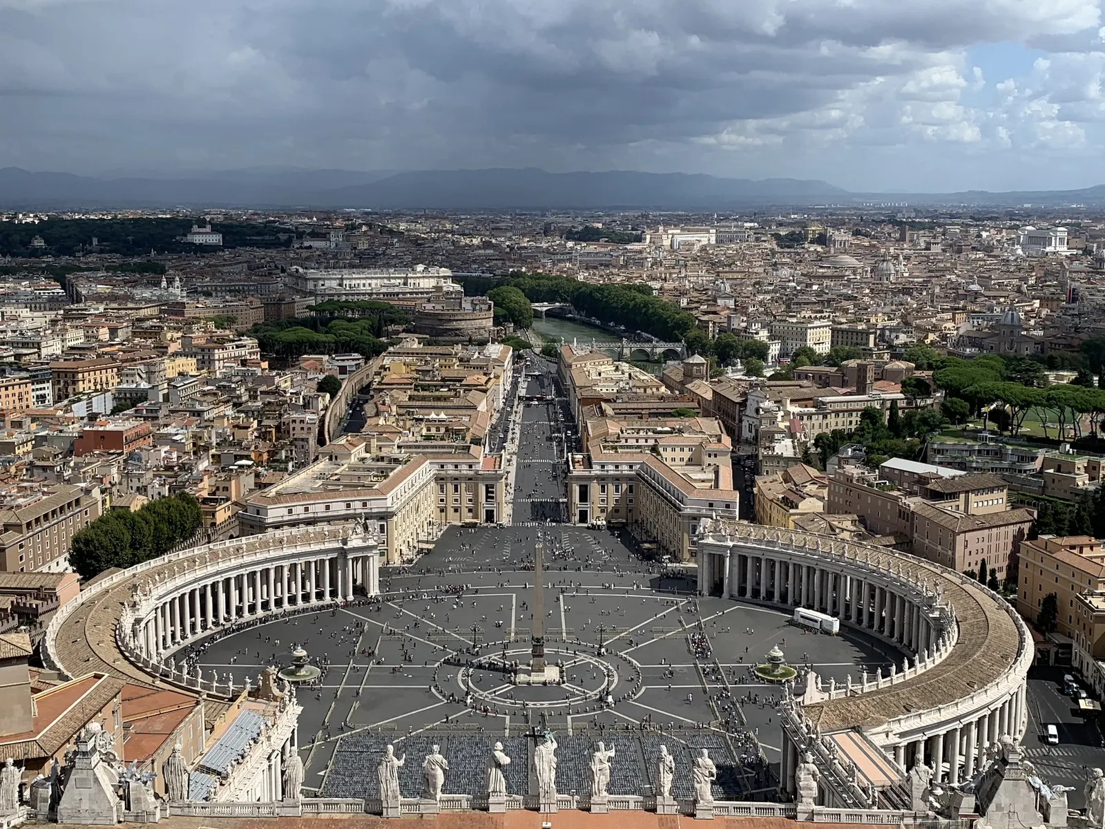 St. Peter's Square and colonnade seen from the top of the dome