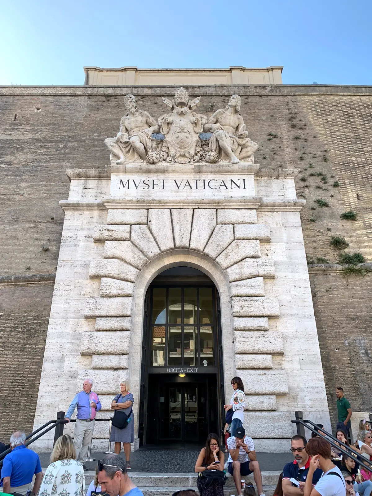The monumental Musei Vaticani entrance on the Viale Vaticano.