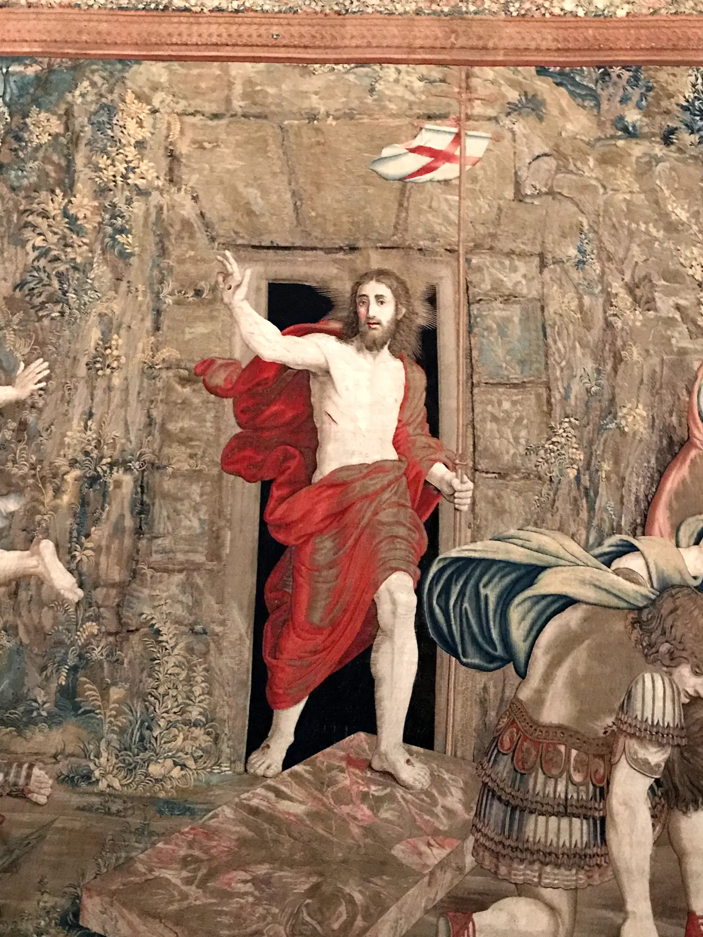 Flemish tapestry of the Resurrection of Christ in the Vatican Gallery of Tapestries.