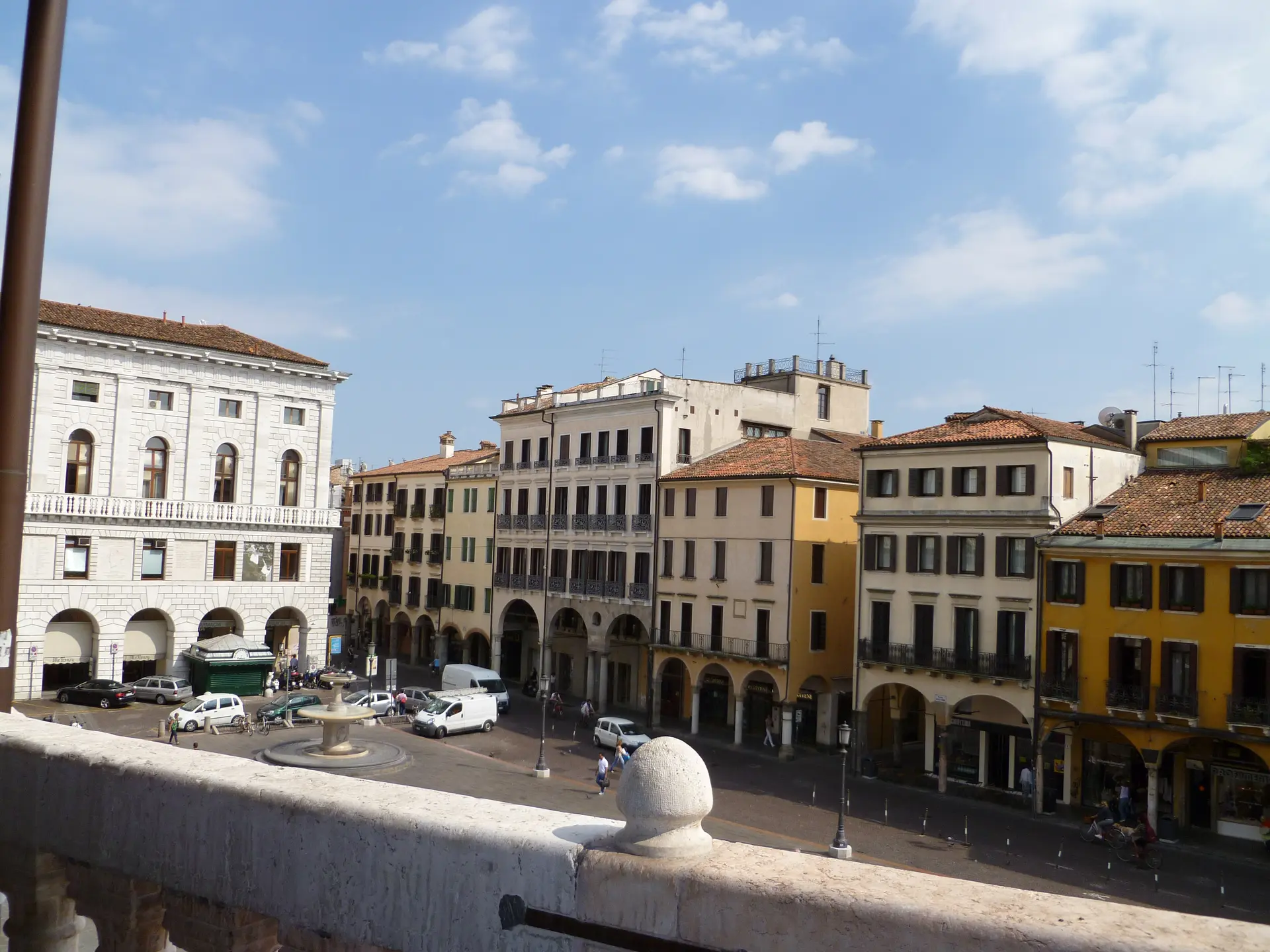 Piazza delle Erbe in Padua seen from the loggia of the Palazzo della Ragione above it