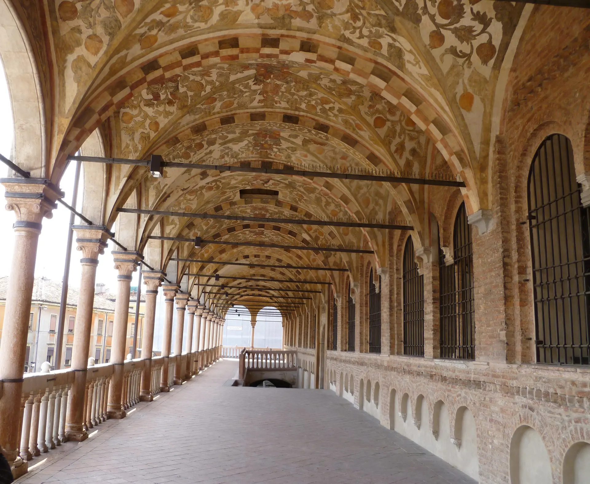 The vaulted upper loggia running the length of the Palazzo della Ragione in Padua