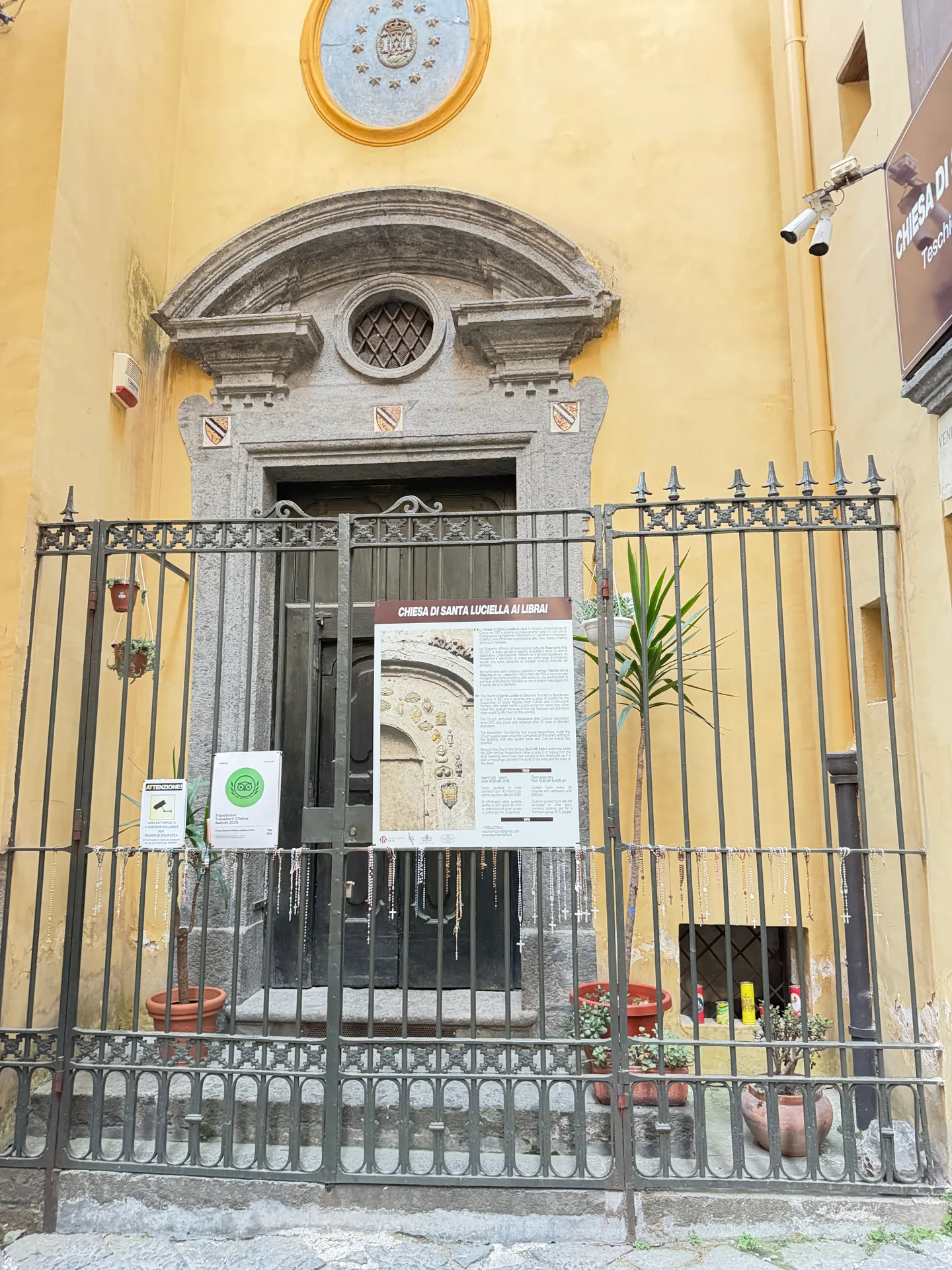 The gated door of the Chiesa di Santa Luciella ai Librai, Naples